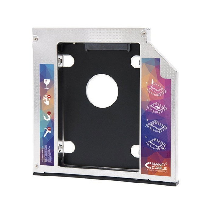 Nanocable Adaptador SATA para Disco Duro de 2,5 Pulgadas (7,0 mm) a Unidad Óptica de 9,5 mm